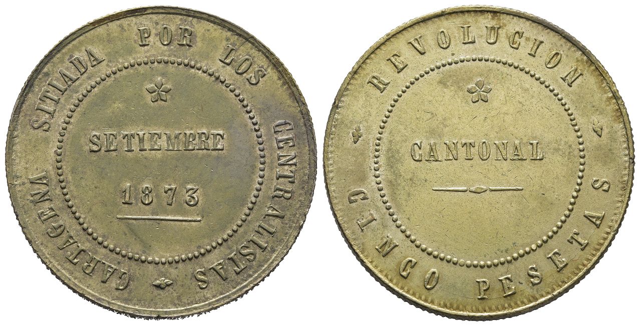 5 pesetas. Revolución Cantonal